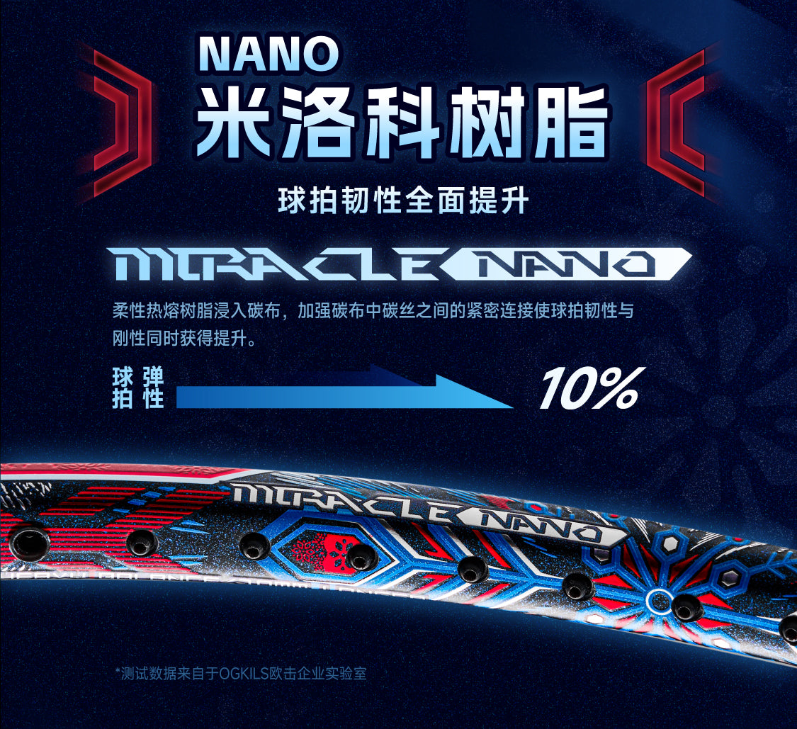OGKILS Annihilation badminton racket, stiff head-heavy 4U attack racket