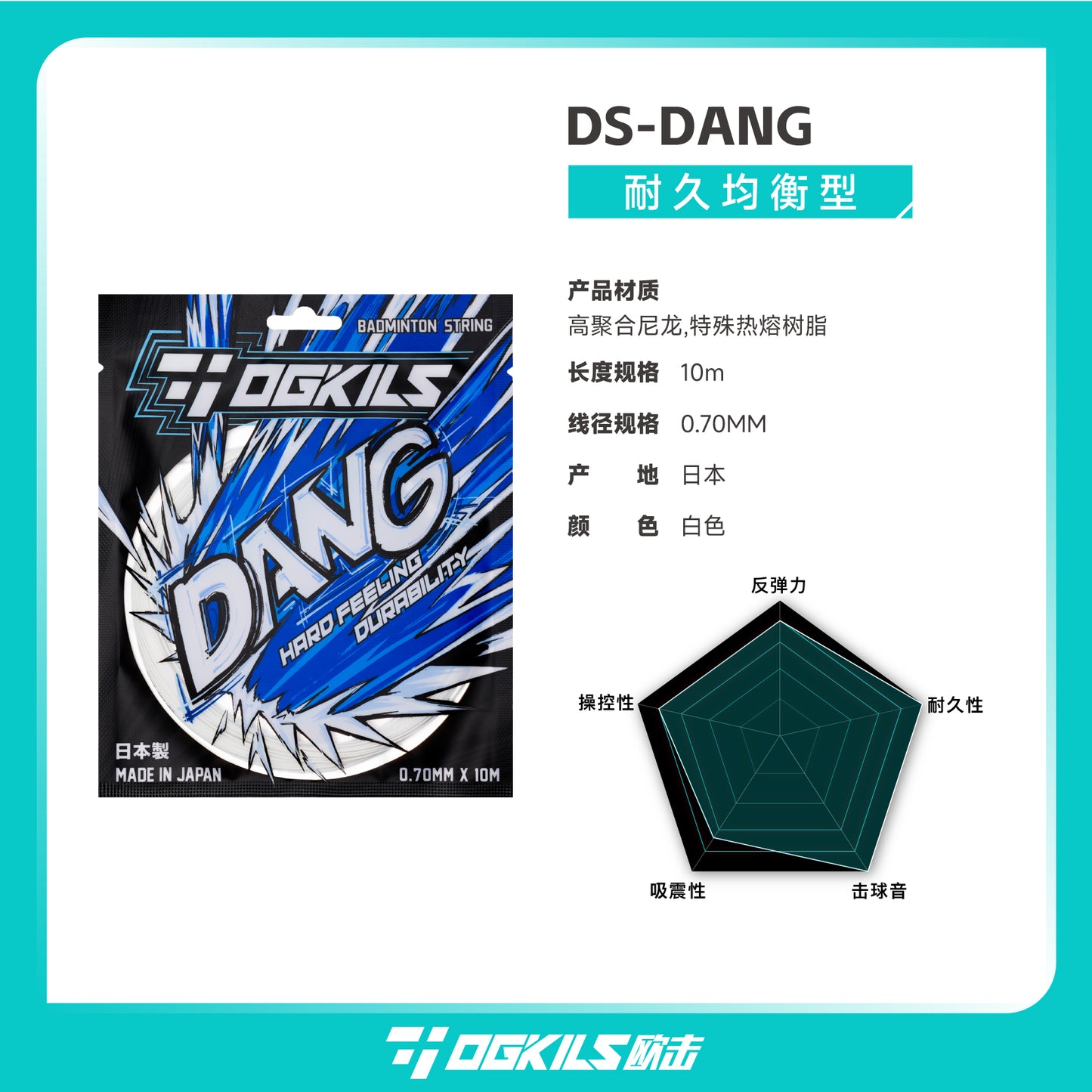 Ogkils DS-DANG 0.70MM Badminton String Set (10m)